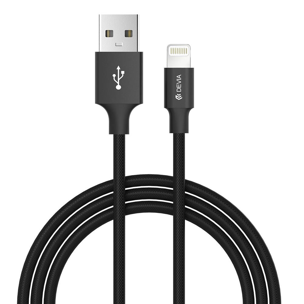 Кабель Devia Pheez USB 2,0 to Lightning 2,1A 2 м Черный (10665)