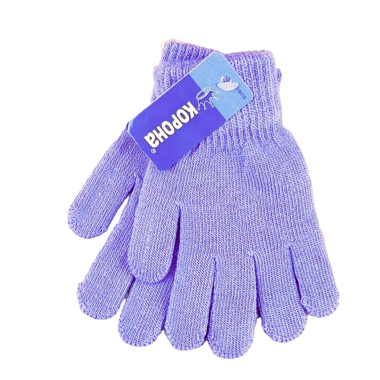Перчатки детские шерстяные осень/зима 5-8 года Сиреневый (47069)