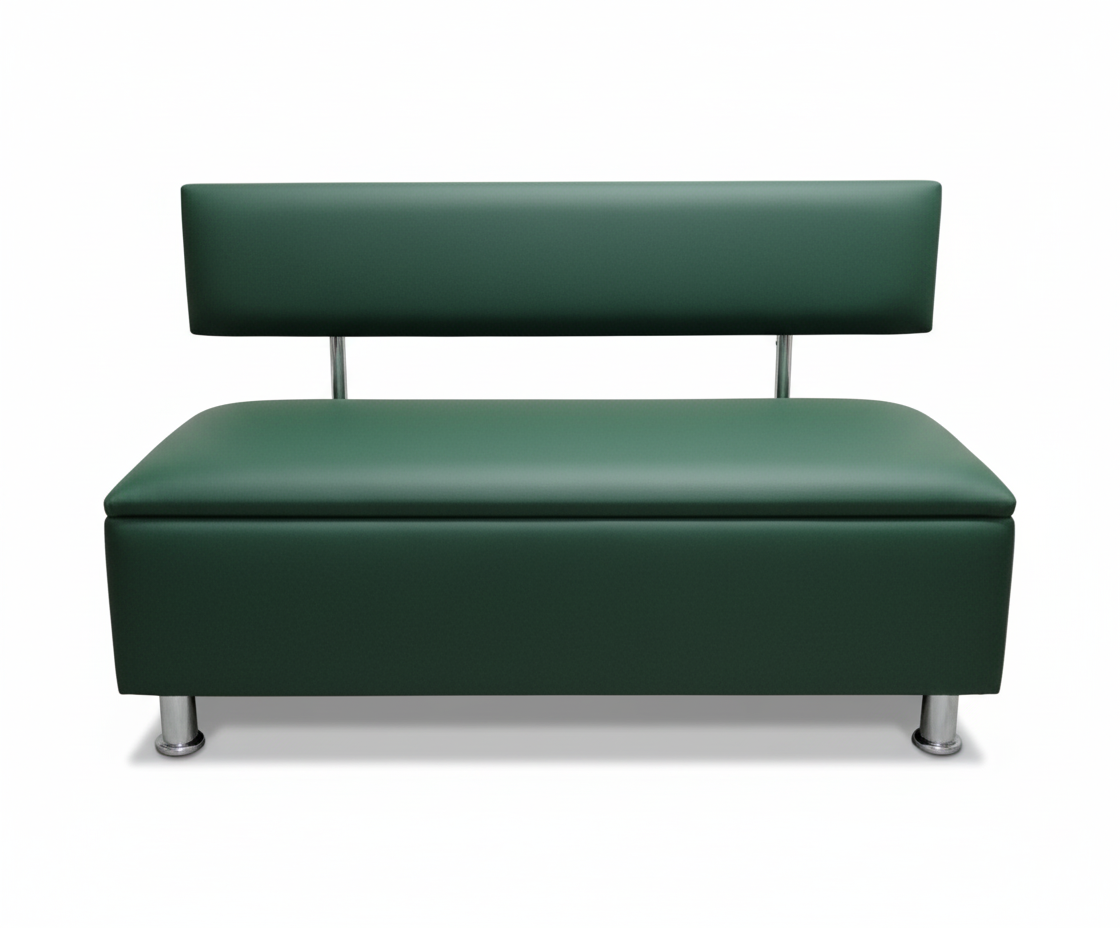 Диван в зону ожидания Сompakt искусственная кожа 120 см Зеленый - фото 2