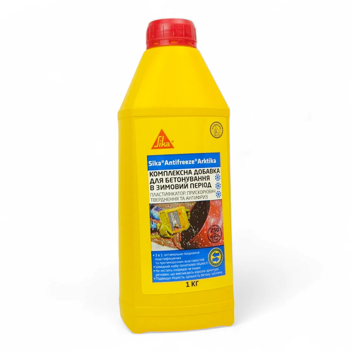 Добавка протиморозна та пластифікуюча для бетону Sika Antifreeze Arktika комплексна пляшка 1 кг