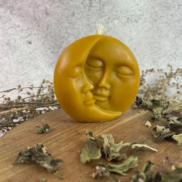 Свеча восковая Солнце и Луна Желтый