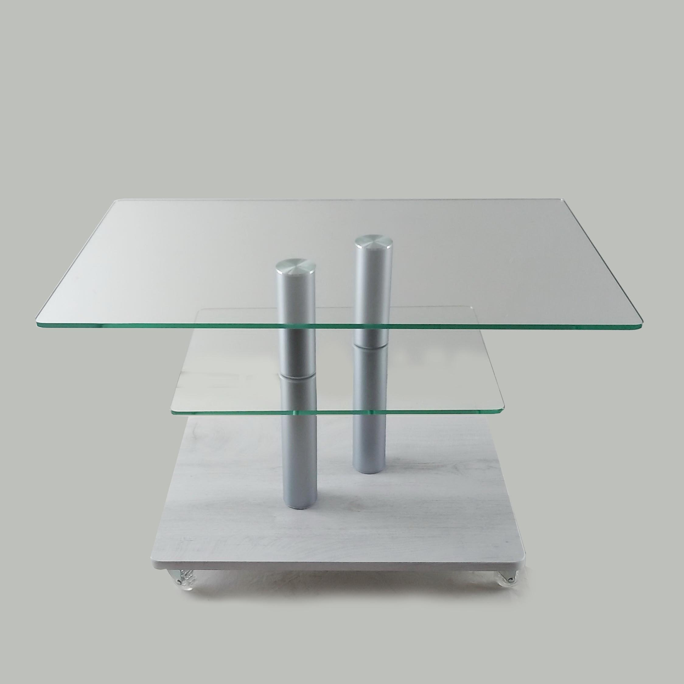 Стол журнальный стеклянный Commus Bravo Max P cc-sosnak-2alm60 Белый (433820249) - фото 2