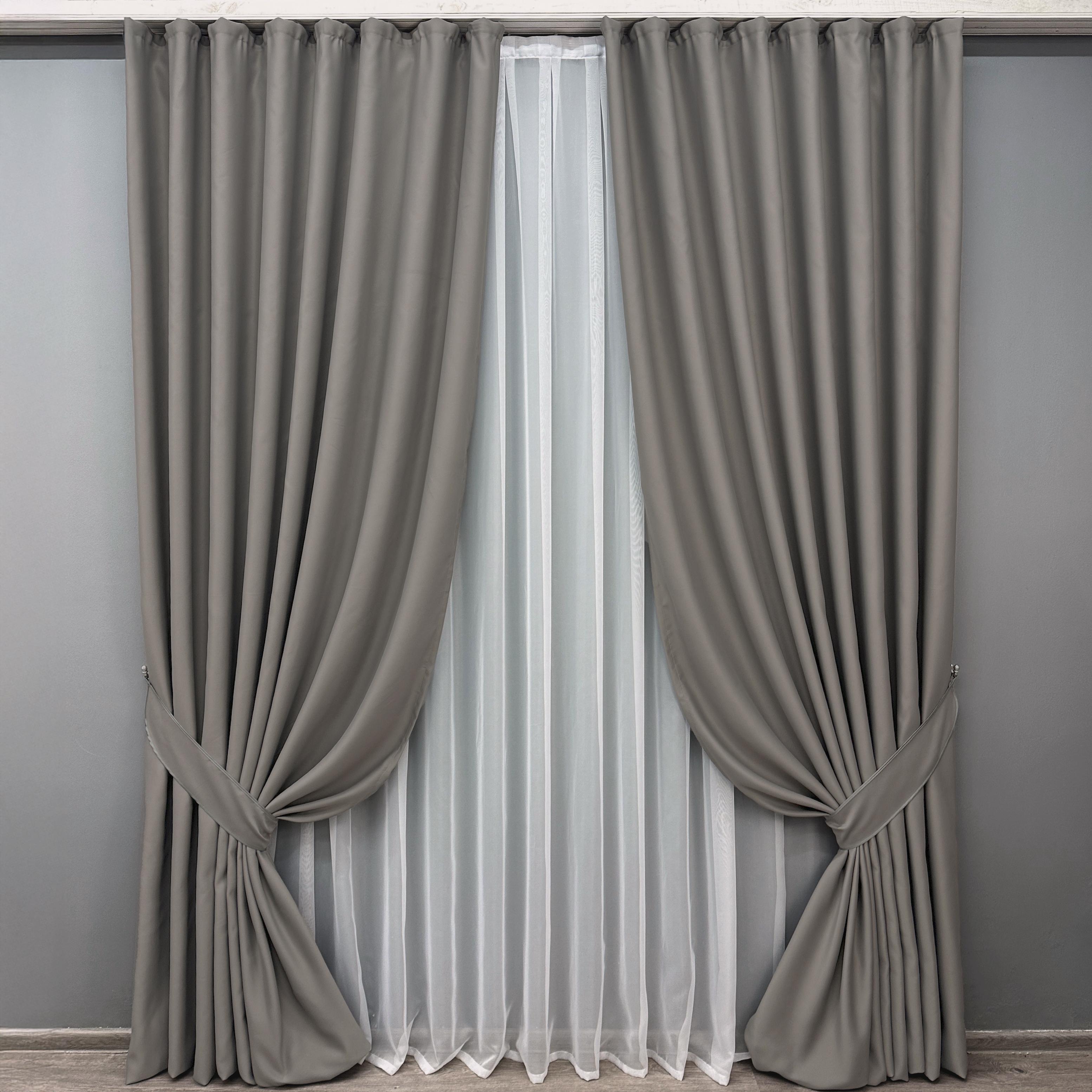 Комплект готовых штор VR-Textil Bagema Rvs №1893ш 200х290 см 2 шт. Серый (32-271)