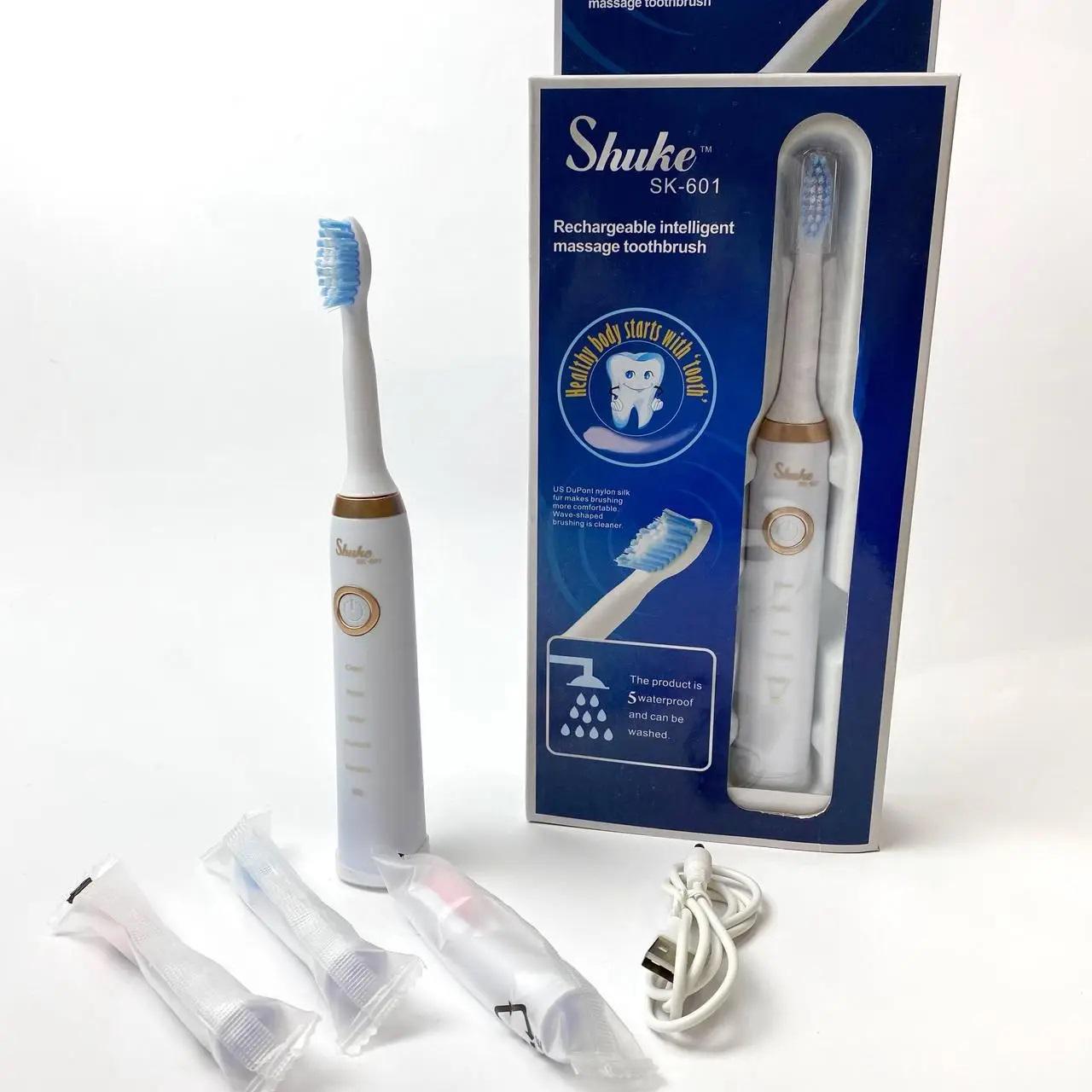 Щітка зубна електрична Shuke SK601 ультразвукова акумуляторна Білий - фото 7
