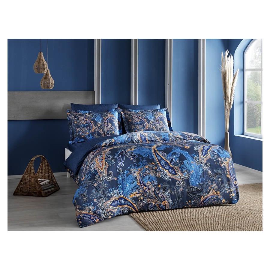 Постельное белье Tac Digital Marisol lacivert v02 евро Синий (svt 2000022213127)