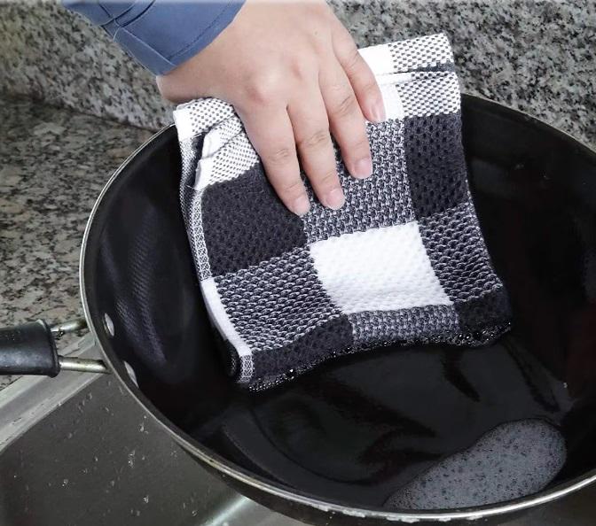 Набор кухонных полотенец Premium Soft 4в1 100% хлопок 74х34 см Бело-серый (NKR4in1Gray) - фото 5 Набор кухонных полотенец Premium Soft 4в1 100% хлопок 74х34 см Бело-серый (NKR4in1Gray) - фото 5