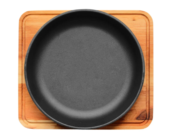 Сковорода чавунна Brizoll порційна HoReCa з дерев'яною підставкою 220х40 мм (M2240F-D) - фото 2 Сковорода чавунна Brizoll порційна HoReCa з дерев'яною підставкою 220х40 мм (M2240F-D) - фото 2