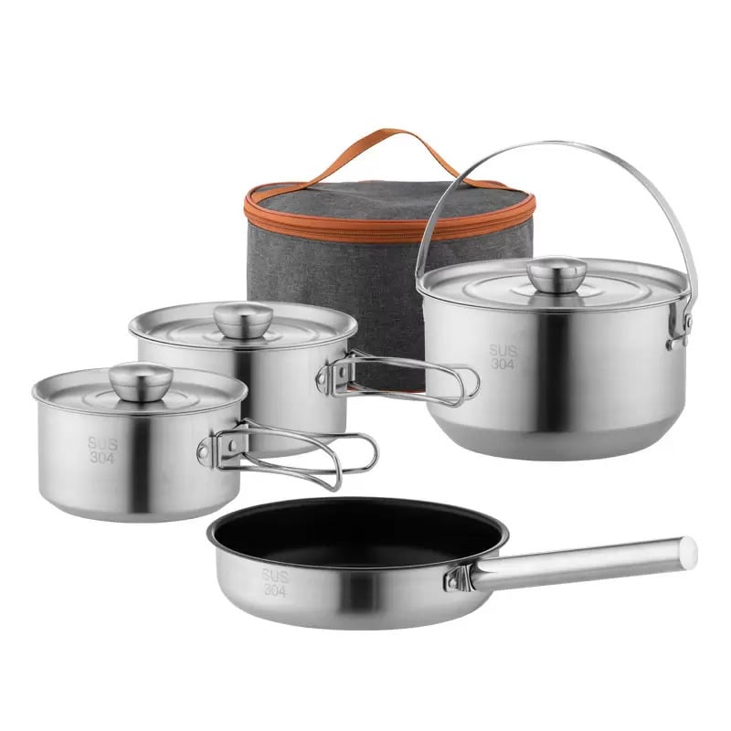 Набор посуды туристической Starcamp HX-SK09 Cookware set 3-4 Steel (SC136) Набор посуды туристической Starcamp HX-SK09 Cookware set 3-4 Steel (SC136)