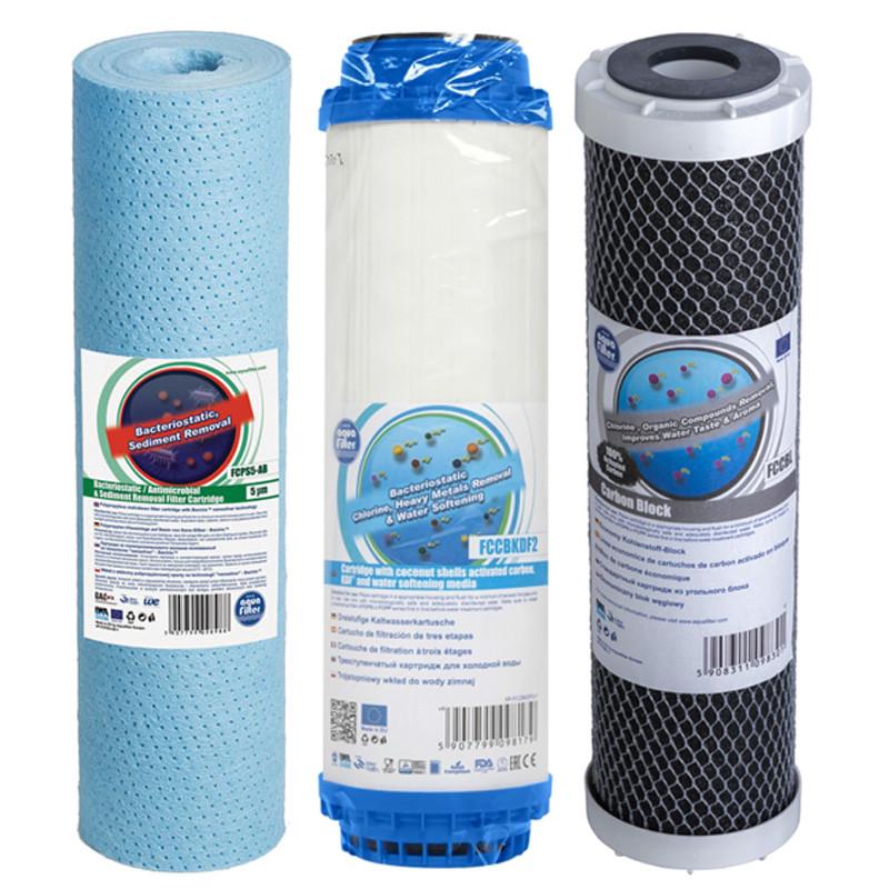 Набор картриджей Aquafilter комплексная очистка/защита от бактерий умягчение антибактериальный (2247521476)