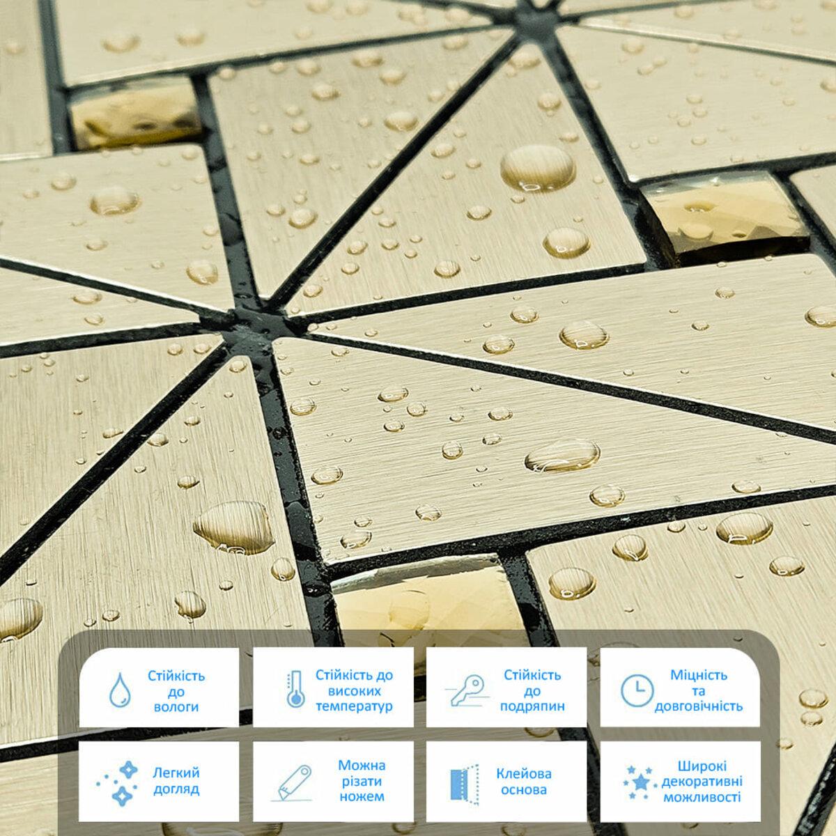 Плитка алюмінієва самоклеюча Зелено-золотий зі стразами (SW-00001172) - фото 4 Плитка алюмінієва самоклеюча Зелено-золотий зі стразами (SW-00001172) - фото 4