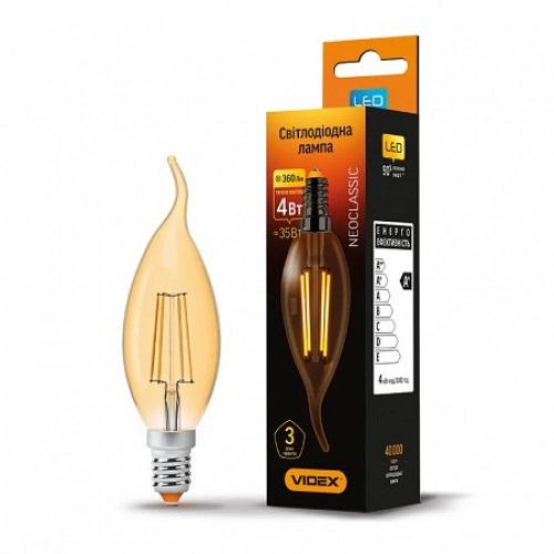 Светодиодная лампа Videx Filament С37FTA 4W E14 2200K 220V Бронзовый (VL-C37FTА-04142)