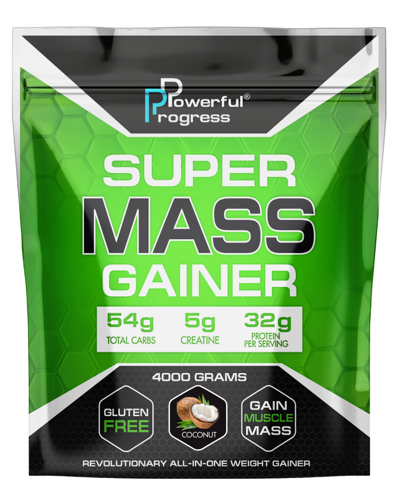 Гейнер високобілковий для набору маси Powerful Progress Mass Gainer Кокос 4 кг - фото 1