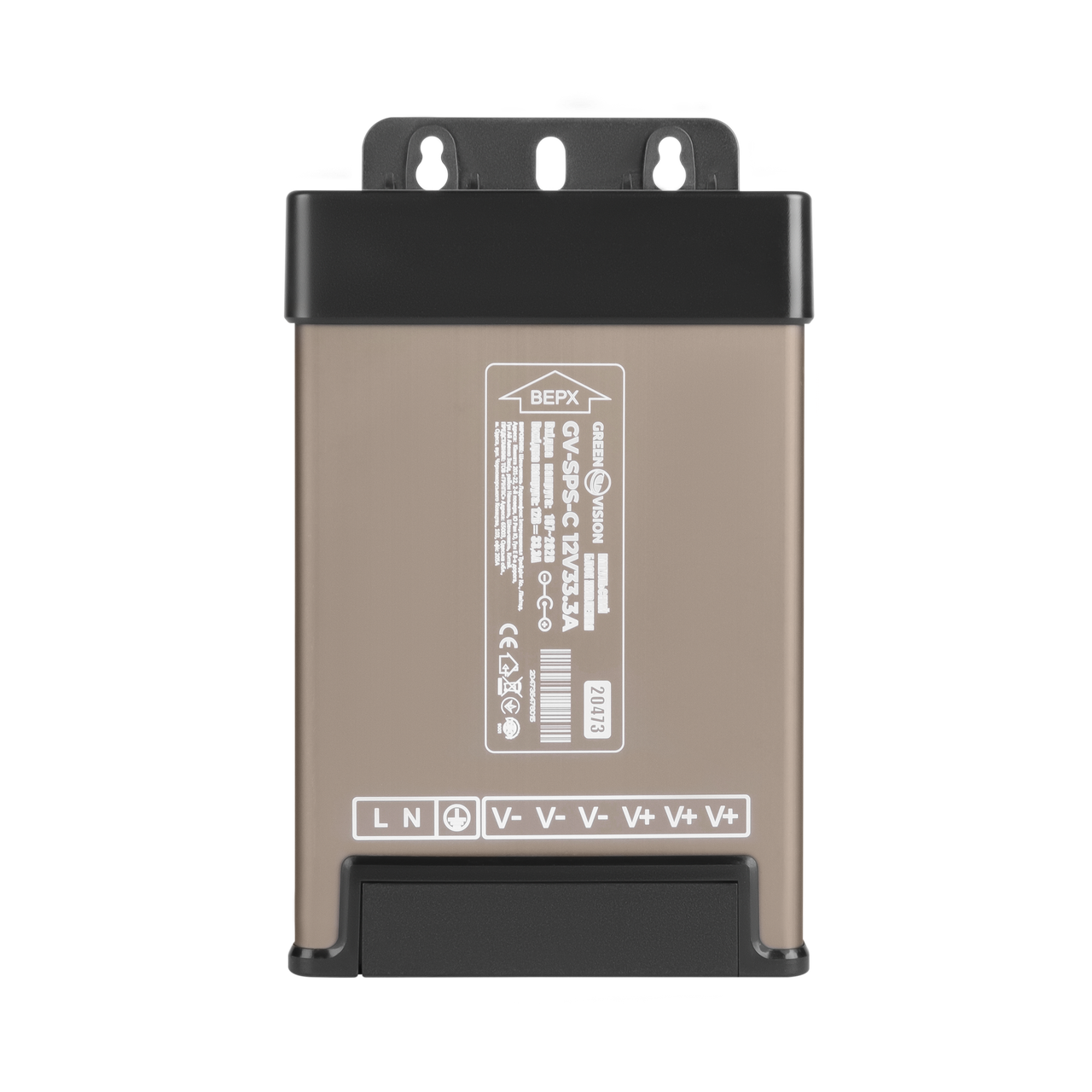 Блок питания импульсный GreenVision GV-SPS-C 12V 33,3A 400W (23931305) Блок питания импульсный GreenVision GV-SPS-C 12V 33,3A 400W (23931305)