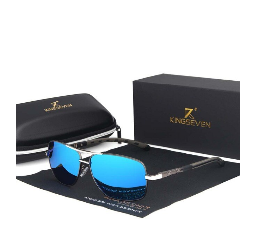 Чоловічі сонцезахисні окуляри в класичній оправі KINGSEVEN DESIGN із поляризованими лінзами Синій (N/K724) Чоловічі сонцезахисні окуляри в класичній оправі KINGSEVEN DESIGN із поляризованими лінзами Синій (N/K724)