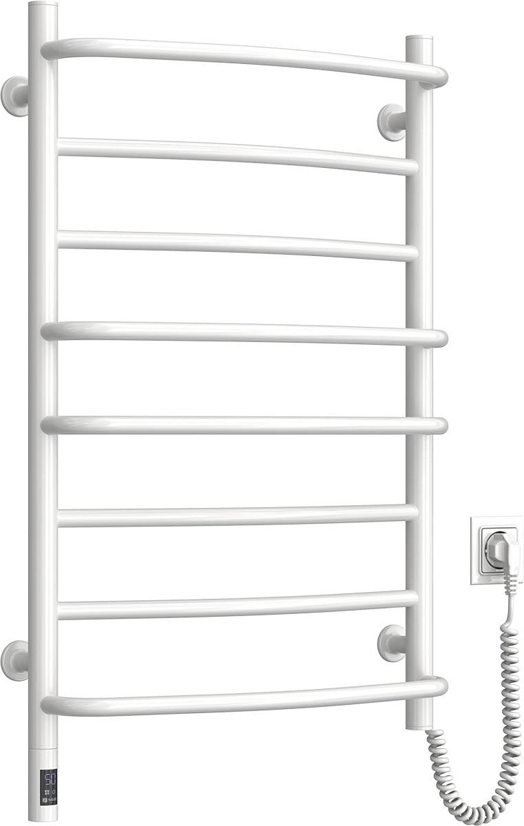 Полотенцесушитель электрический NAVIN Омега Sensor с таймером шнур справа из углеродистой стали 530х800 мм Белый (2071)