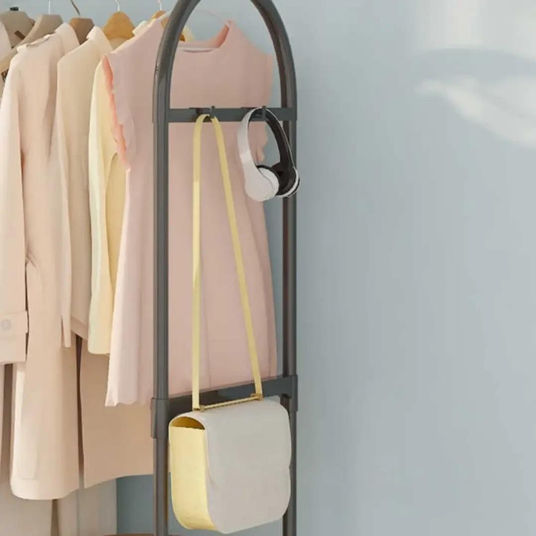 Вешалка напольная металлическая Good Idea стойка для одежды на колесах передвижная со стеллажем для обуви Черный (465609А) - фото 7