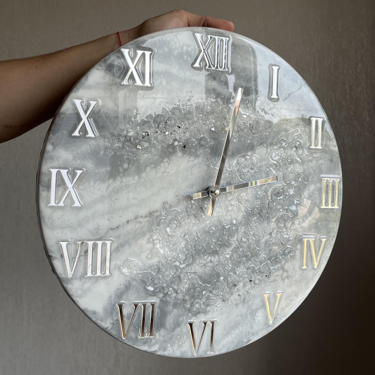 Часы настенные круглые из эпоксидной смолы EPOXY M104 30x30 см