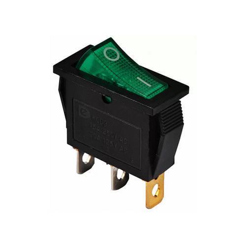 Переключатель Lemanso LSW01 с подсветкой Зеленый (КСD3-102N)