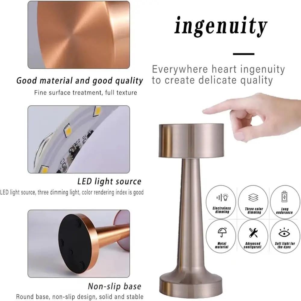 Настольная лампа-ночник Ретро металлическая сенсорная Серебряный (2506869858) - фото 6 Настольная лампа-ночник Ретро металлическая сенсорная Серебряный (2506869858) - фото 6