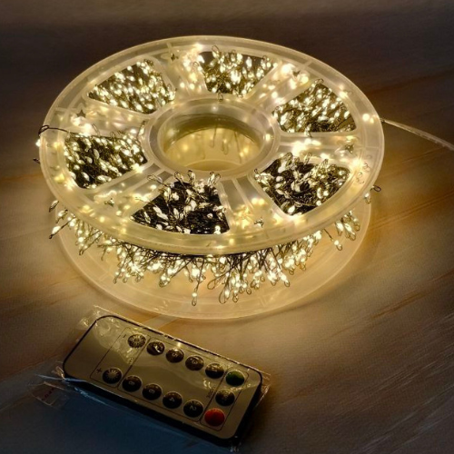 Гірлянда Роса Мішура/Хвойна лапа 2000LED в котушці зелений провід 100 м Жовтий (D2000L100MGY) Гірлянда Роса Мішура/Хвойна лапа 2000LED в котушці зелений провід 100 м Жовтий (D2000L100MGY)