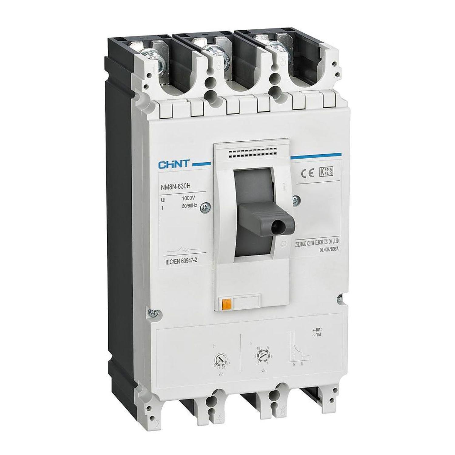 Автоматичний вимикач CHINT NM8N-630H TM 3Р 500А 100кА в литому корпусі (269282)