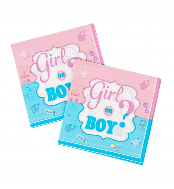 Салфетки праздничные Boy or girl? 20 шт. 33х33 см (51189)