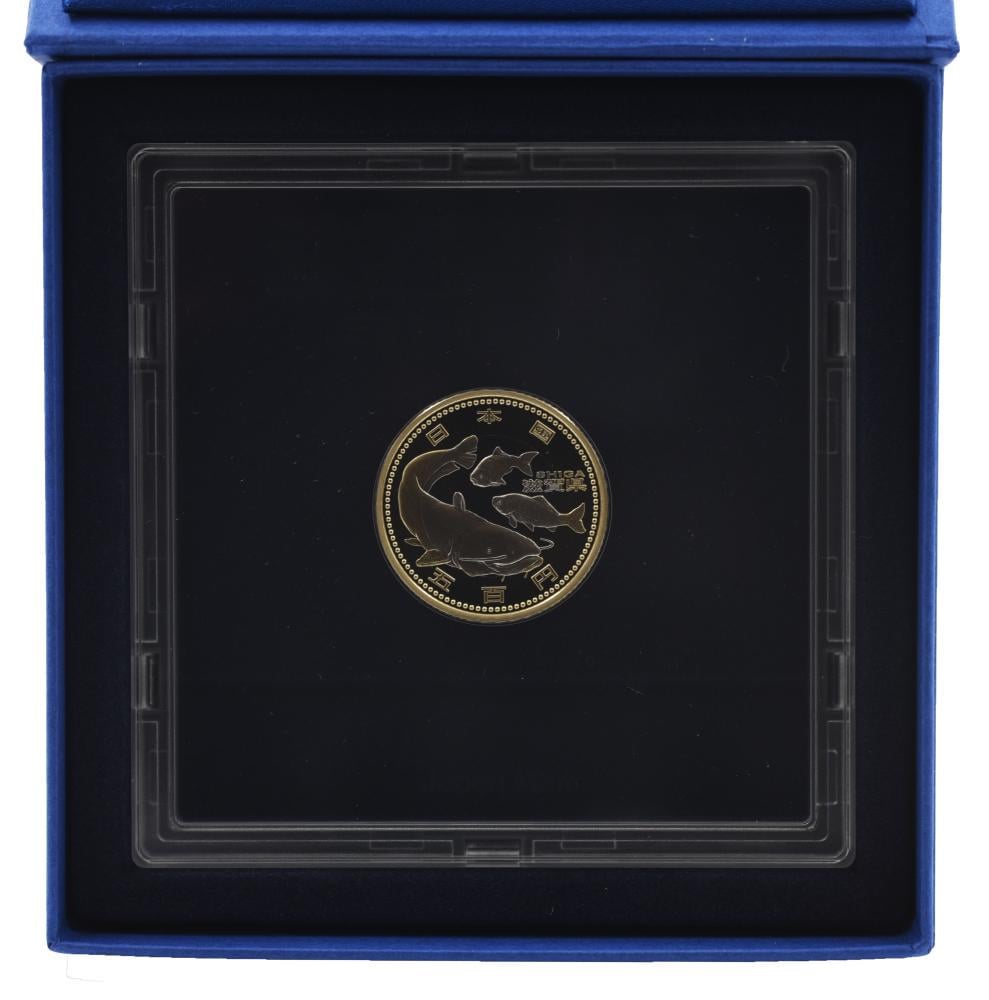 Коллекционная монета Япония 500 иен 2011 биметалл Proof Префектуры Сига в сувенирной упаковке (М21344)
