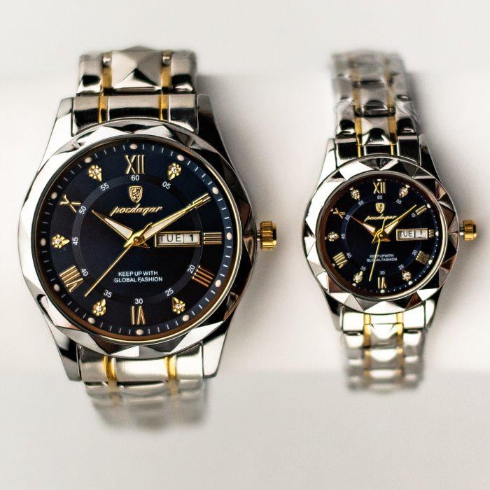 Наручные часы парные Poedagar Stava Couple Silver (1899)