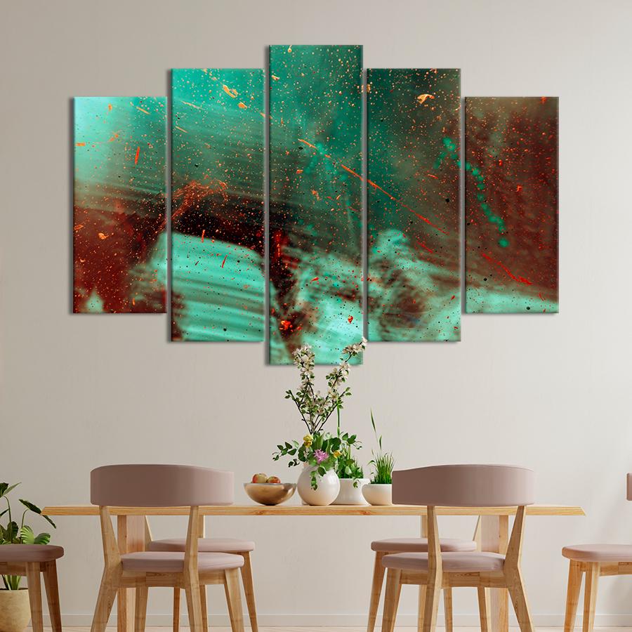 Картина абстракция Теплые искры на холодном мрачном фоне 137x85 см (A950-5)