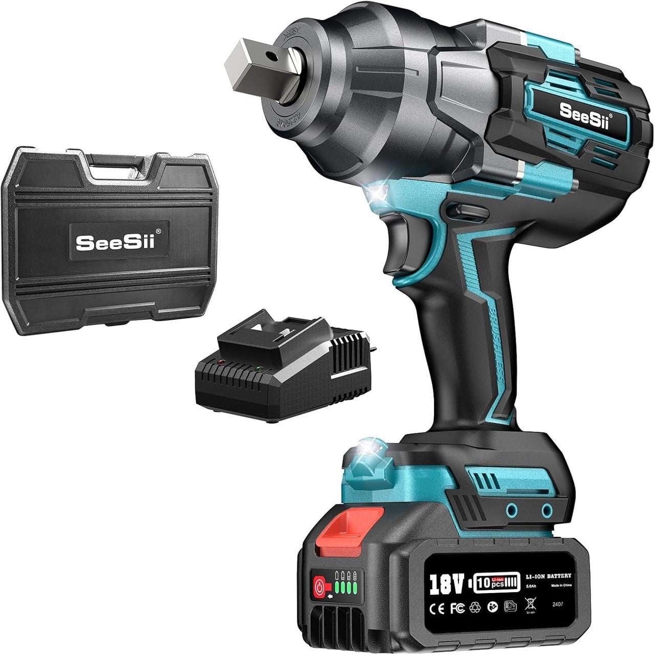 Гайковерт акумуляторний ударний SEESII WH1000 3/4" 1600 Нм 18В (3049930739)