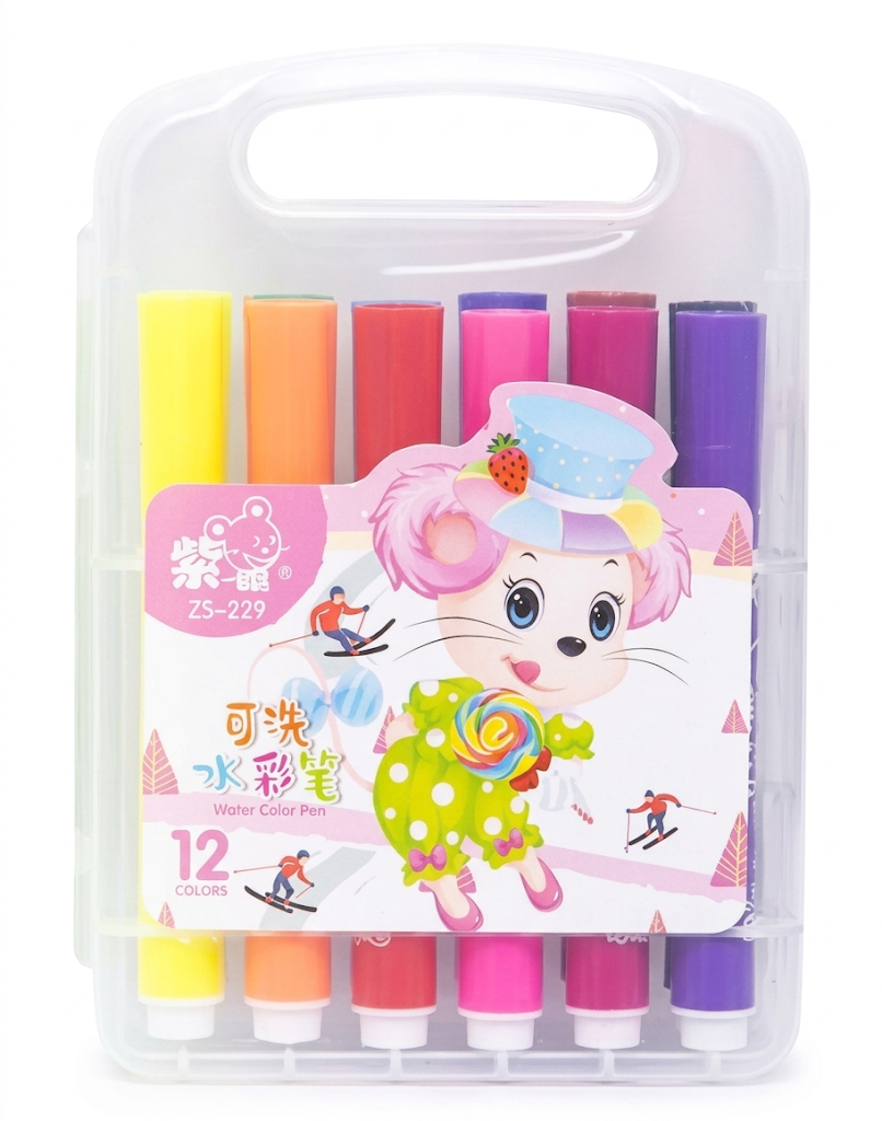 Набор фломастеров Bambi Water color pen 229-12 12 цветов в пластиковом боксе (AF-271-F-64) Набор фломастеров Bambi Water color pen 229-12 12 цветов в пластиковом боксе (AF-271-F-64)