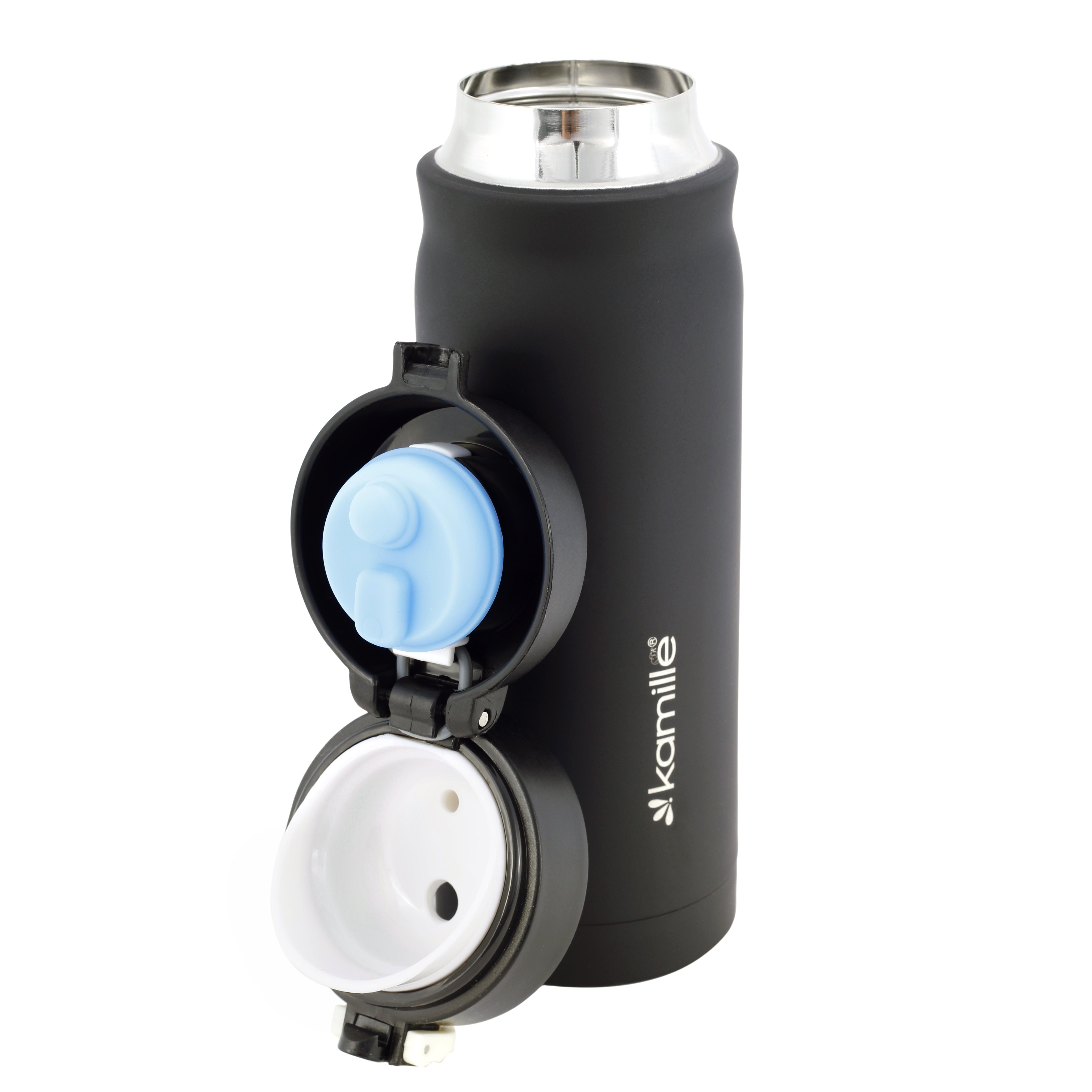 Термобутылка Kamille из нержавеющей стали 360 мл Черный (13046512) - фото 6