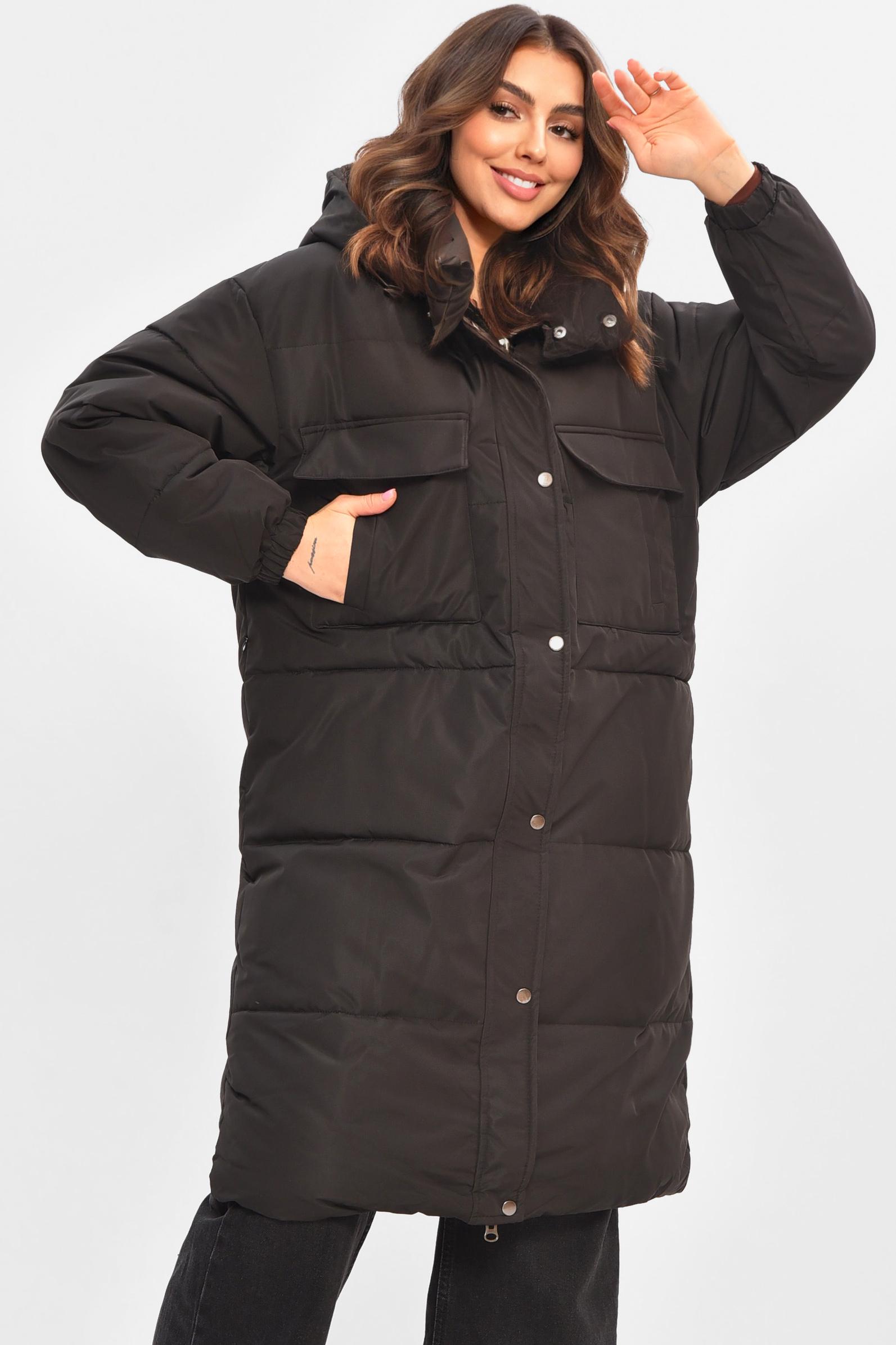 Куртка женская удлиненная зима XL Черный (207011) Куртка женская удлиненная зима XL Черный (207011)