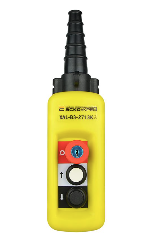 Пост тельферный АСКО-Укрем XAL-B3-2713K 2-положения 2NO+1NC с блокировкой/с ключом/одна скорость IP65 (A0140050020) Пост тельферный АСКО-Укрем XAL-B3-2713K 2-положения 2NO+1NC с блокировкой/с ключом/одна скорость IP65 (A0140050020)