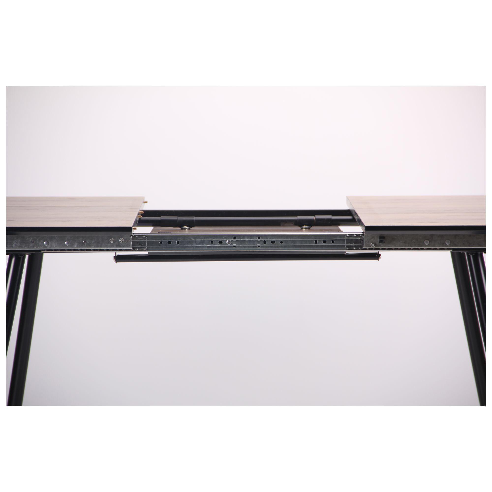 Стіл обідній AMF Holding Orlando 760х1200+400х800 розкладний Чорний/Дуб шервуд - фото 7 Стіл обідній AMF Holding Orlando 760х1200+400х800 розкладний Чорний/Дуб шервуд - фото 7