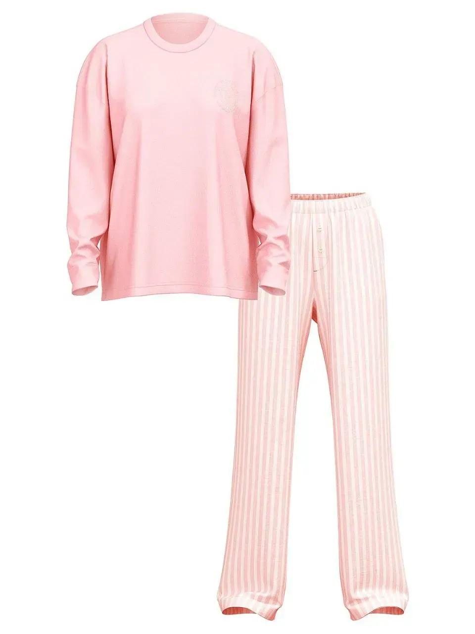 Піжама фланелева світшот/штани Victoria's Secret Flannel Long-Sleeve Tee-Jama Set XL Рожевий (26811542D) - фото 2