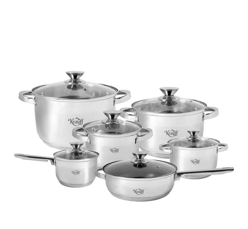 Набір каструль Krauff Saporis та сотейник з кухонним приладдям 16 пр. (26068301)