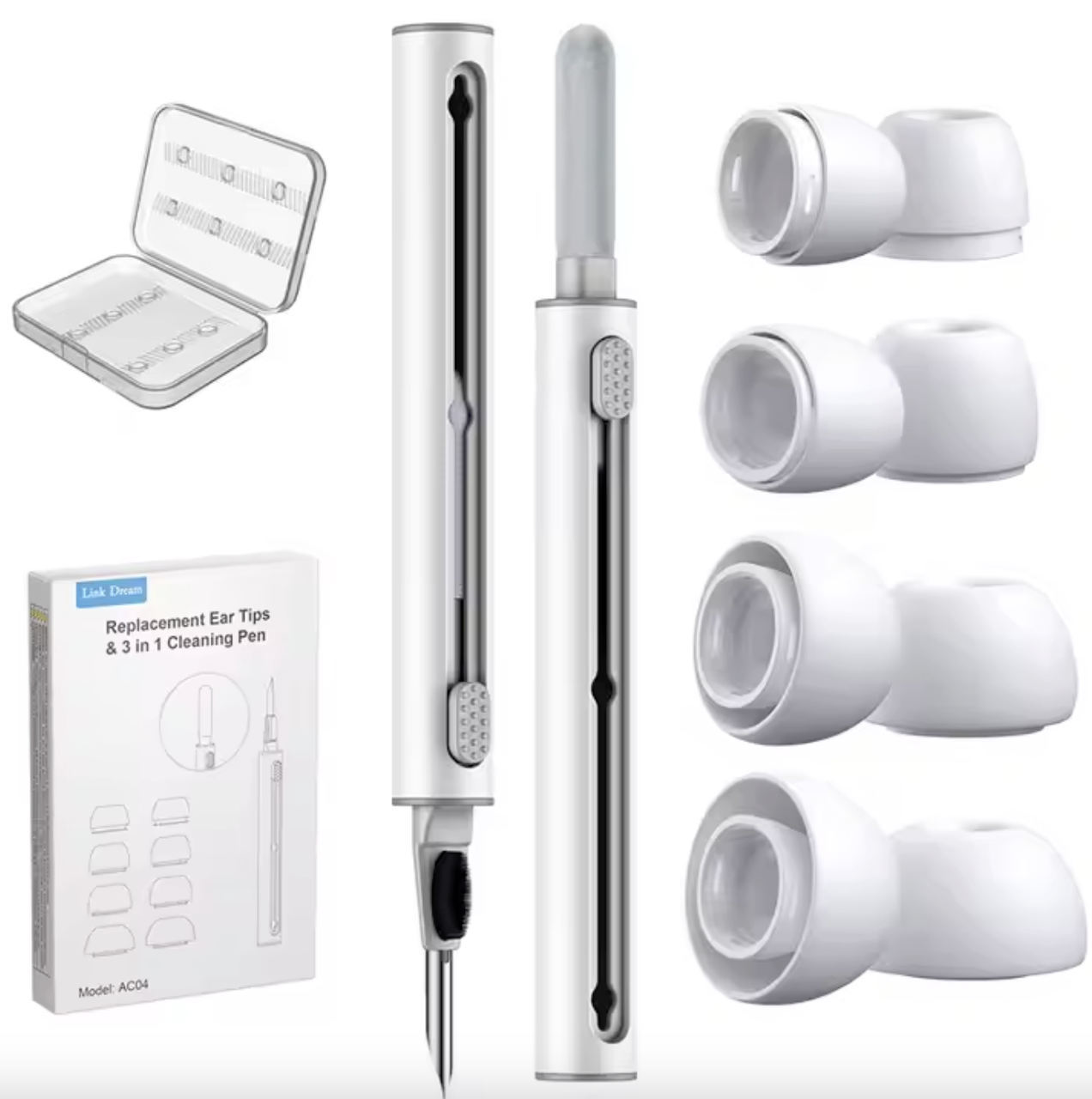 Ручка для очистки гаджетов 3-в-1 Link Dream AC04 с набором сменных ушных вкладышей для наушников