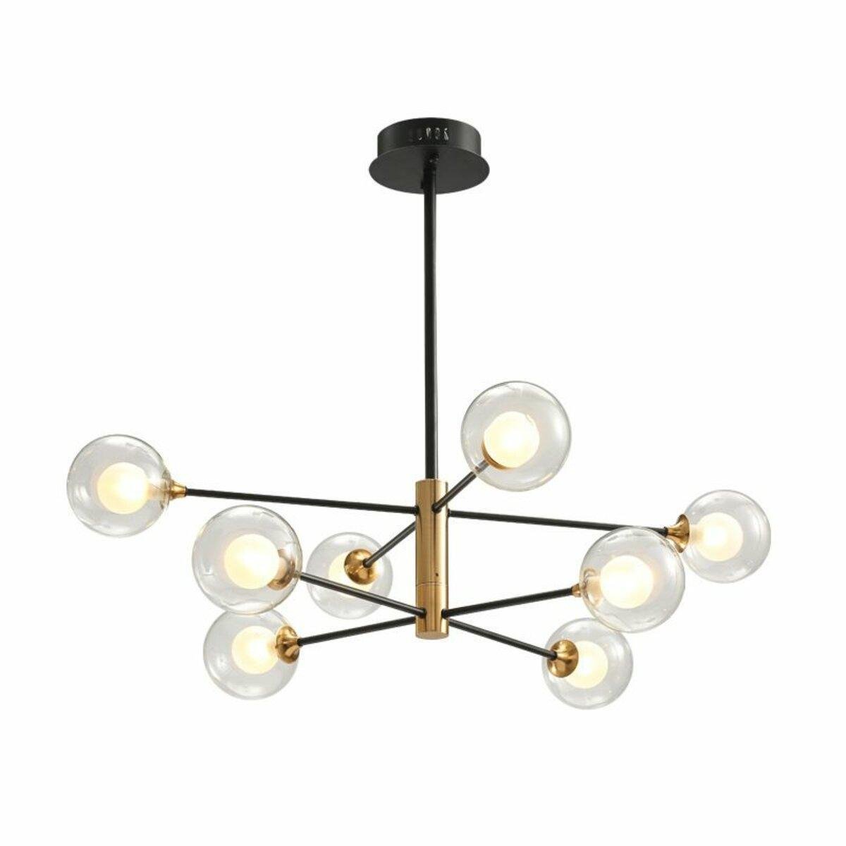 Люстра Sirius на восемь шаровидных плафонов под лампу G9 Черный/Золотой (19663-8)