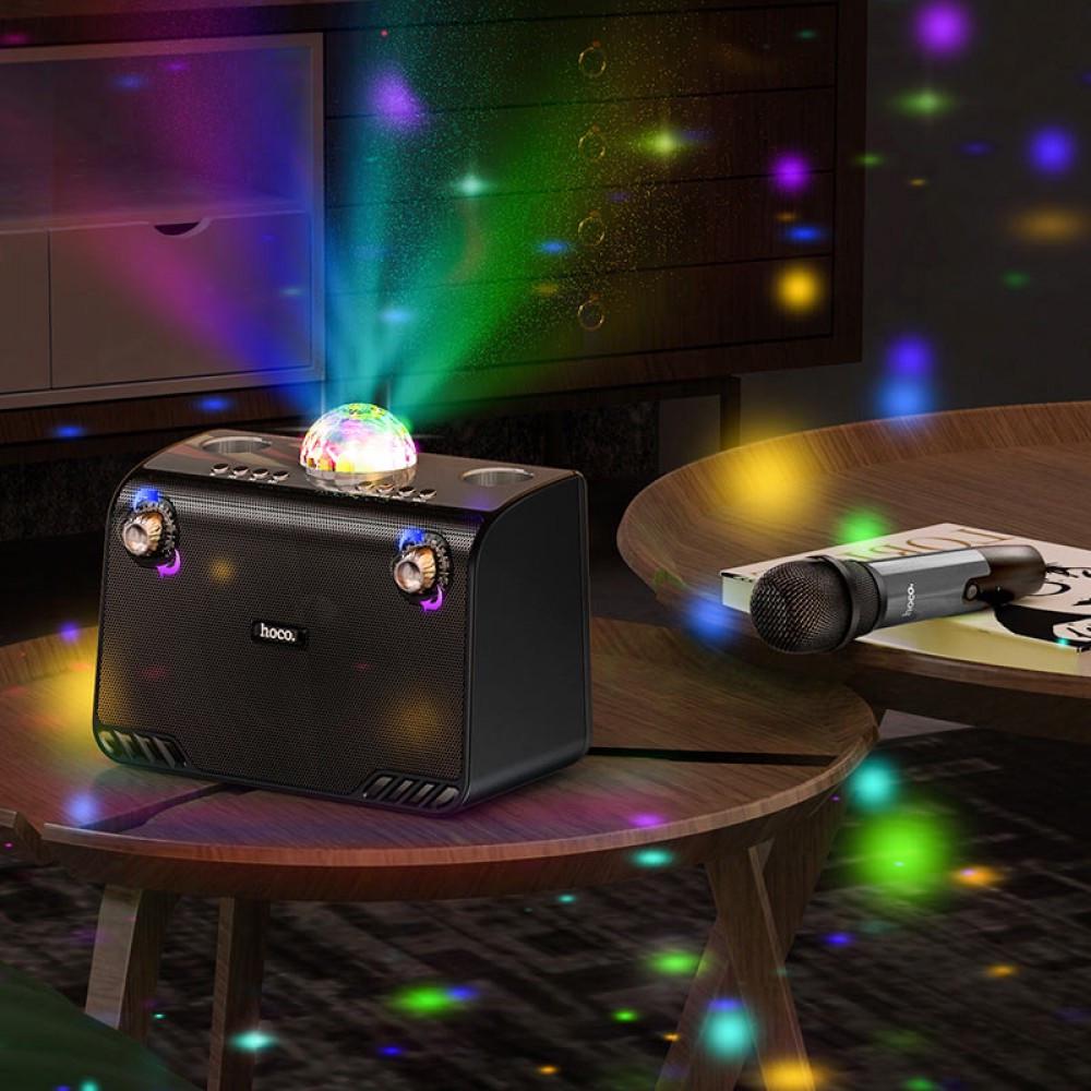 Портативная колонка с Bluetooth и караоке HOCO BS41 с микрофоном, черная - фото 7 Портативная колонка с Bluetooth и караоке HOCO BS41 с микрофоном, черная - фото 7