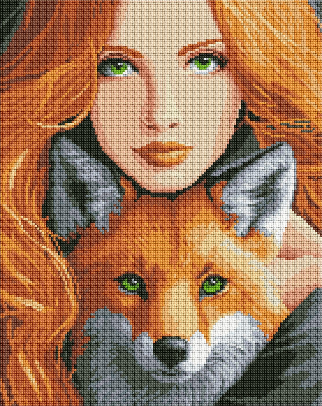 Набір з алмазною мозаїкою Ideyka Вогняна лисиця AMO7779 40x50 см (MTT-175472)