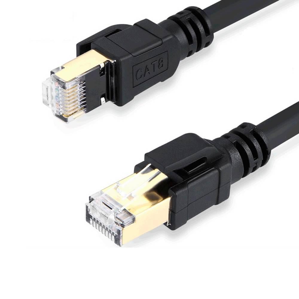 Патч-корд литий VEGGIEG CCA SFTP RJ45 Cat.8 0,5 м Чорний