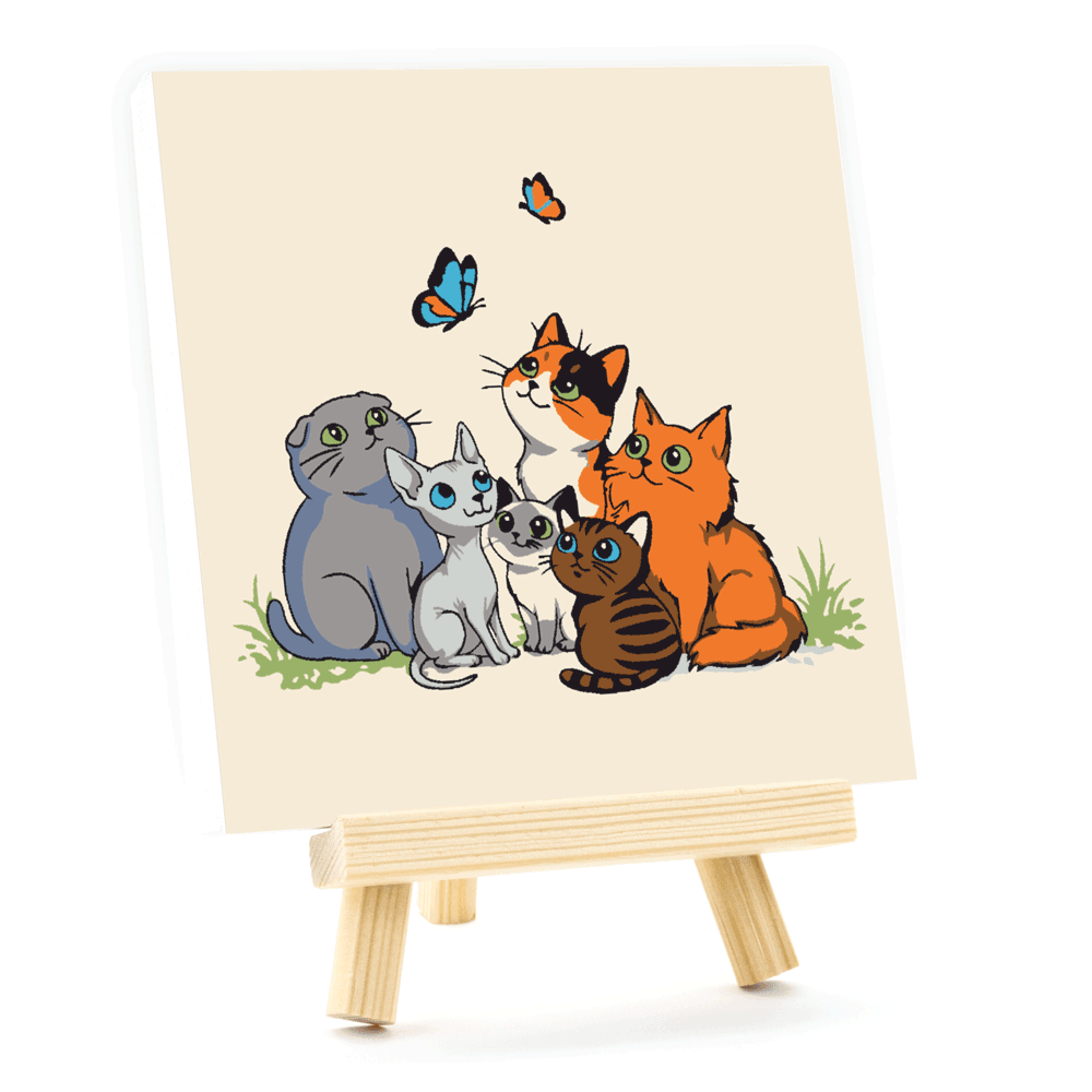 Картина по номерам Rosa Start Funny Cats 15x15 см с мольбертом (Az1-4823098548577)