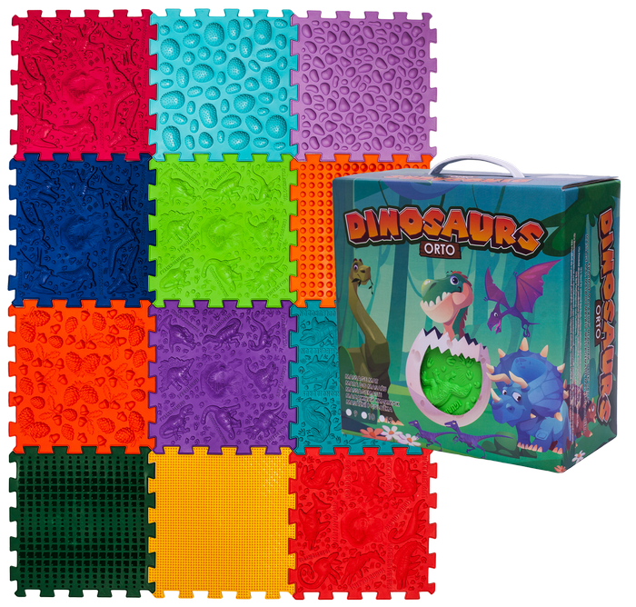 Коврик массажный Ортек Динозавры Пазлы 12 эл. (11684)