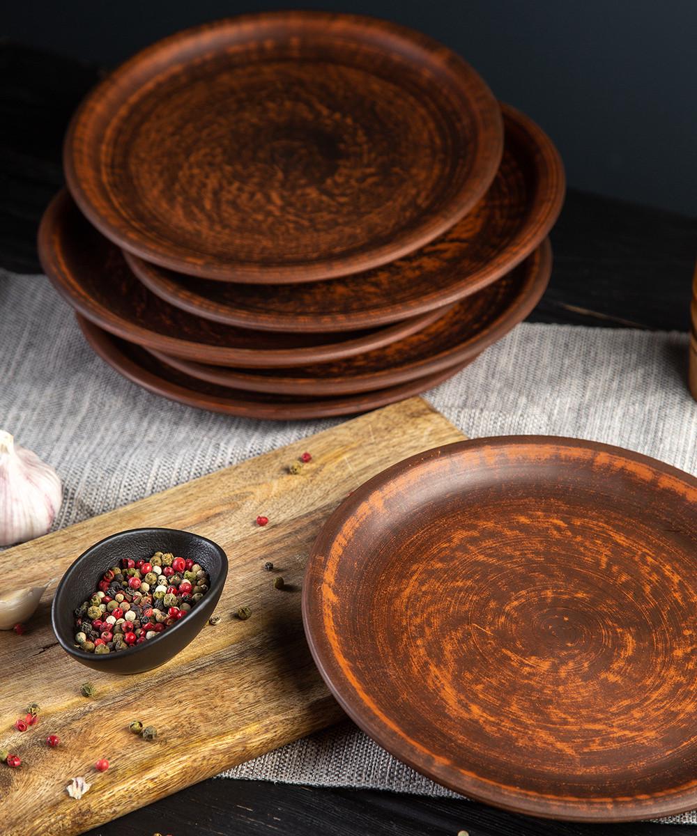 Набор тарелок из красной глины 200 мм 6 шт. (381-6) - фото 7 Набор тарелок из красной глины 200 мм 6 шт. (381-6) - фото 7