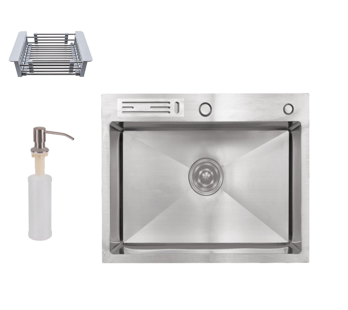 Мийка для кухні Lidz Handmade дозатор/кошик з тримачем для ножів 50x50 см (3b64d66d)