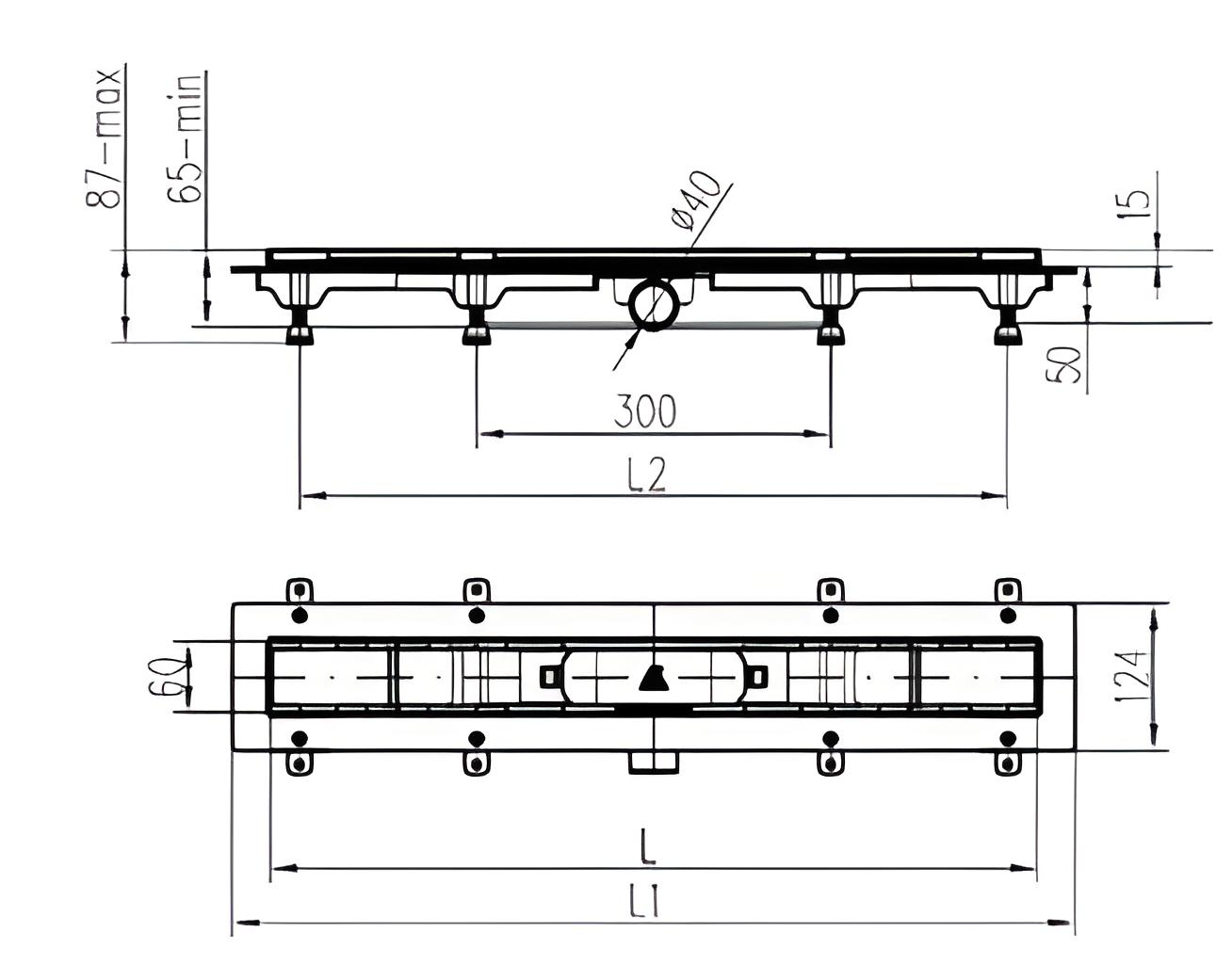 Трап-канал душовий з сухим сифоном 650 мм Чорний (CH 650 DС) - фото 3 Трап-канал душовий з сухим сифоном 650 мм Чорний (CH 650 DС) - фото 3