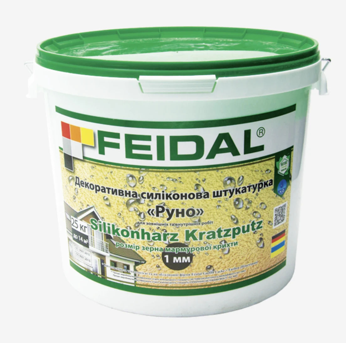 Декоративна силіконова штукатурка Feidal Silikonharz Kratzputz Руно 1 мм 25 кг (1886455343)