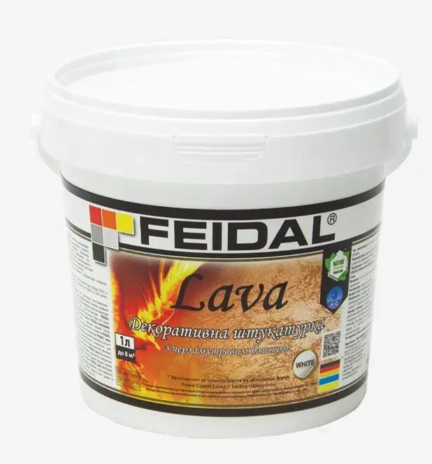 Декоративна штукатурка Feidal Lava акрилова з перламутровим блиском 1 л