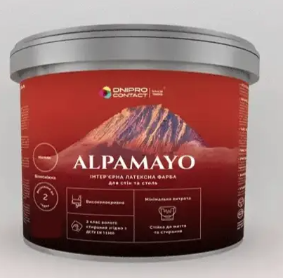 Краска интерьерная Дніпро-Контакт ALPAMAYO латексная 7,0 кг В1 Белый (dc725)
